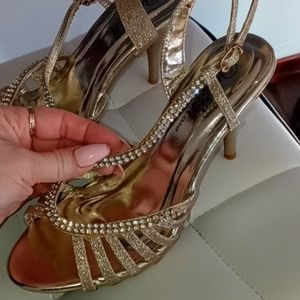 Wild rose golden diamond heels